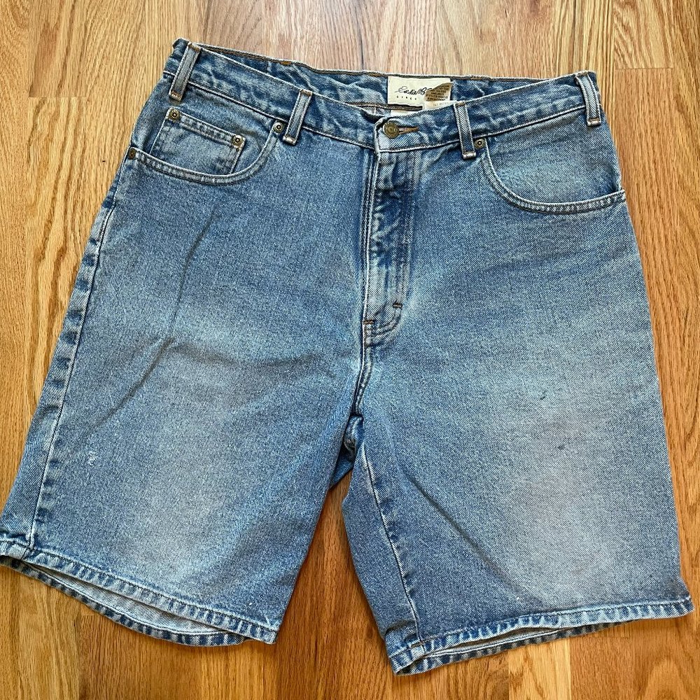 Eddie Bauer Outdoor Outfitter Mens Denim Blue Jean Medium Wash Shorts Size 34